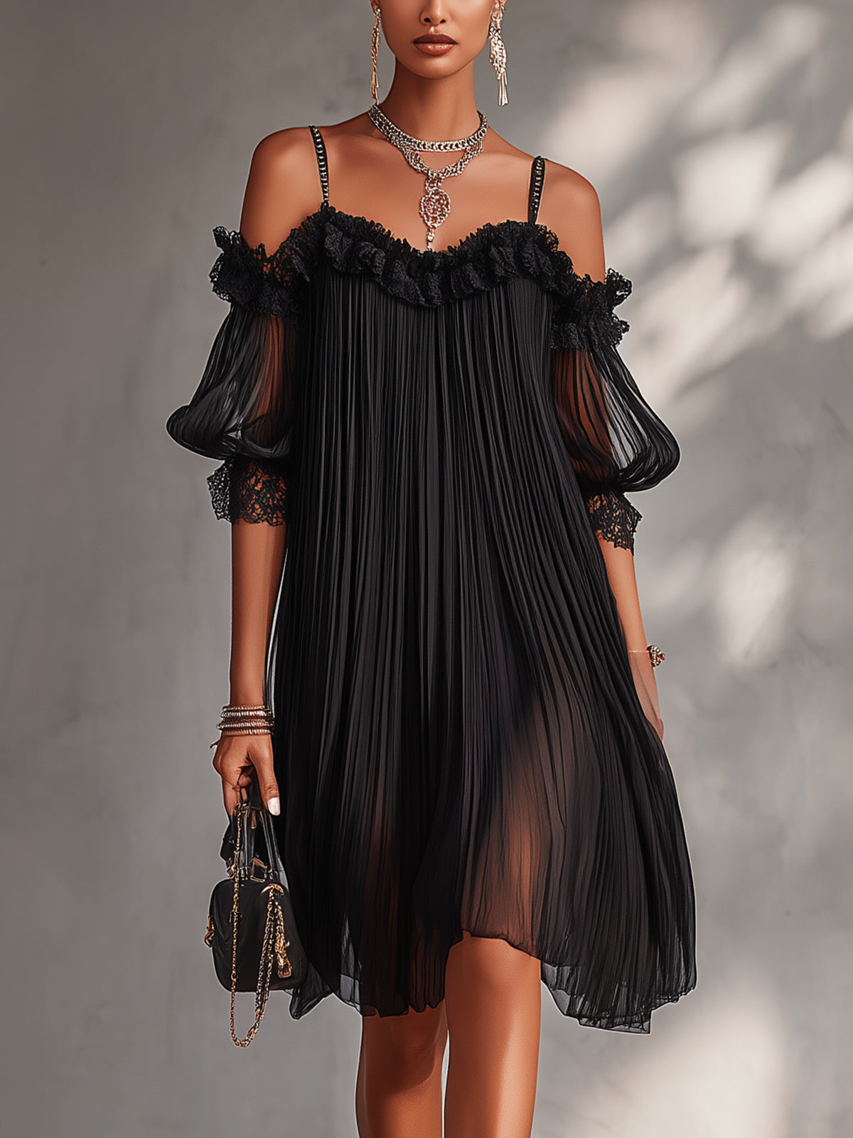 MOREAU LYON | CHIC ROBE MINI EN DENTELLE POUR FEMMES