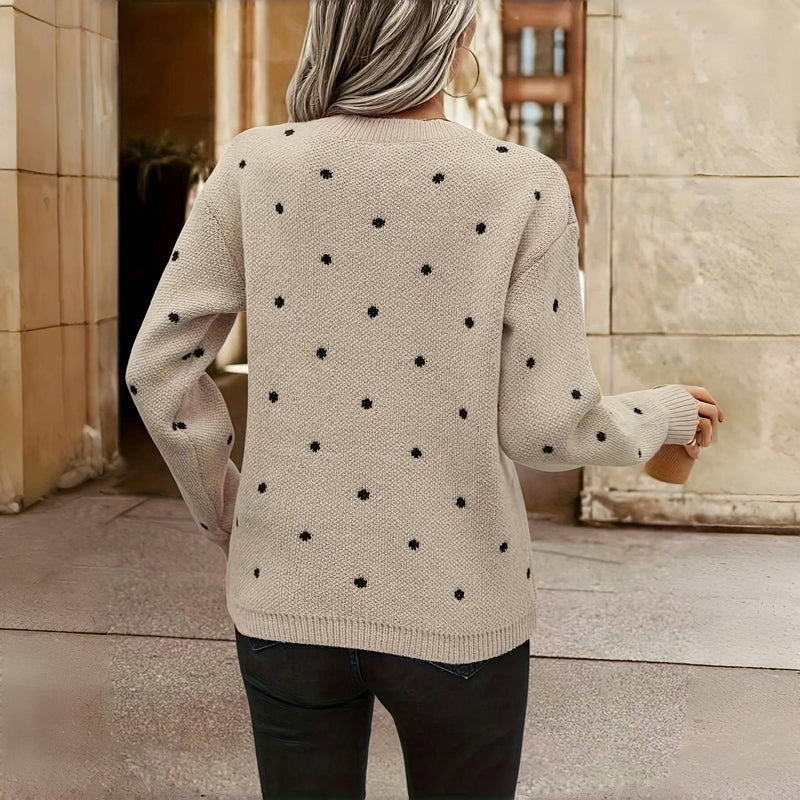MOREAU LYON | PULL EN MAILLE À POIS POUR FEMME