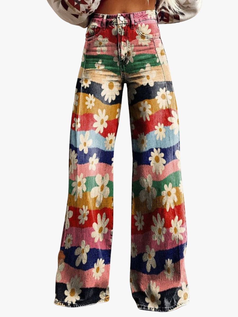 MOREAU LYON | PANTALON FLORAL RÉTRO POUR FEMMES