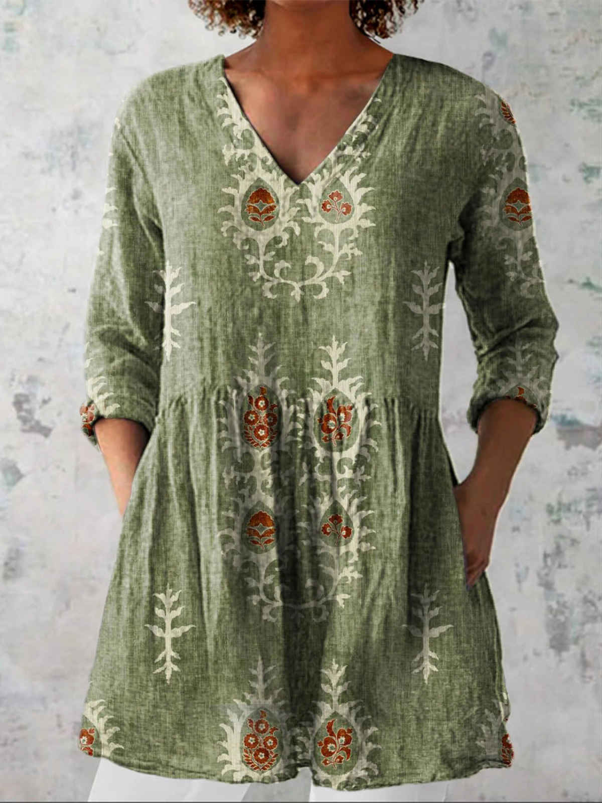 MOREAU LYON | BLOUSE LONGUE À COL EN V POUR FEMMES