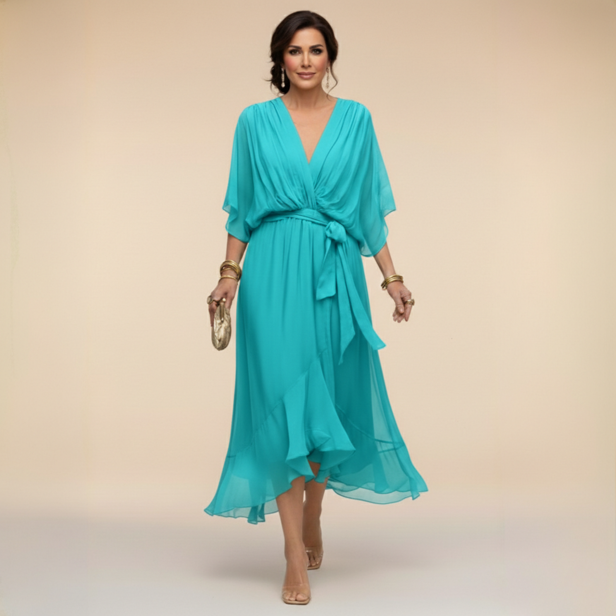 MOREAU LYON | ROBE FLUIDE EN CHIFFON POUR FEMMES