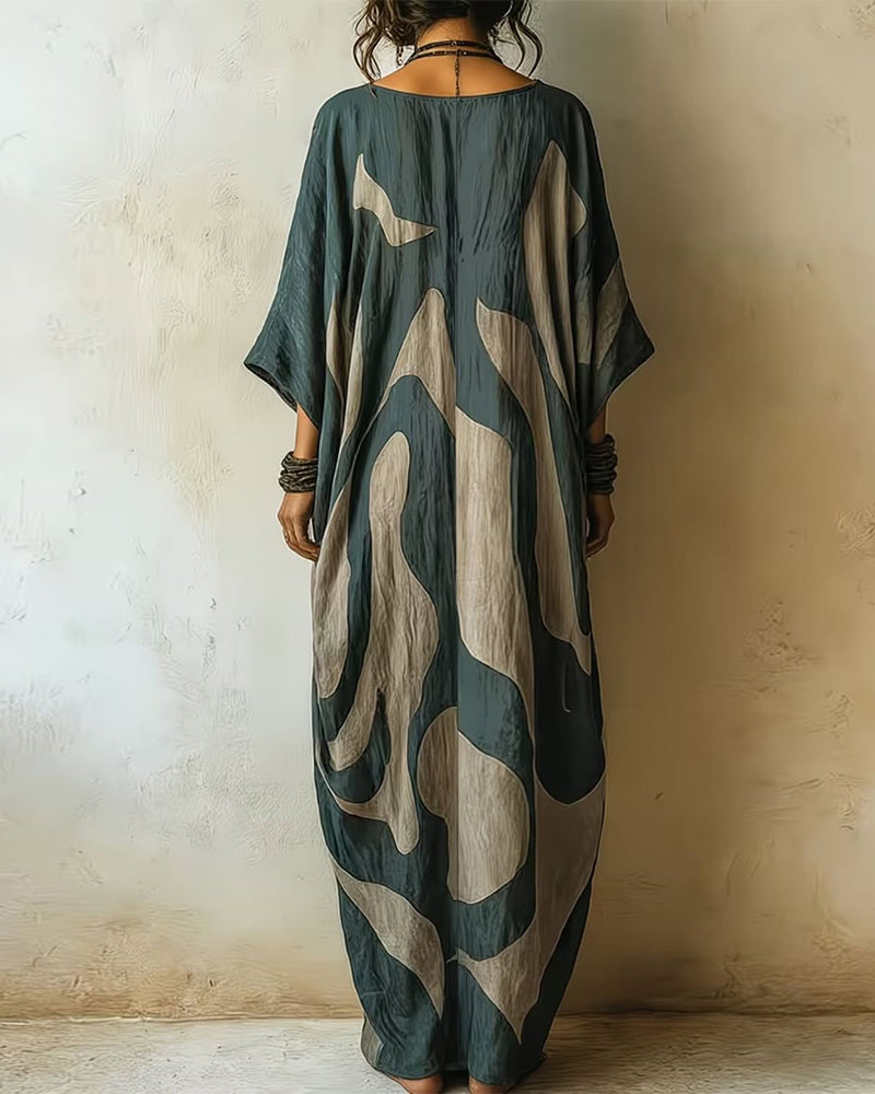 MOREAU LYON | ROBE MAXI ABSTRAITE POUR FEMMES