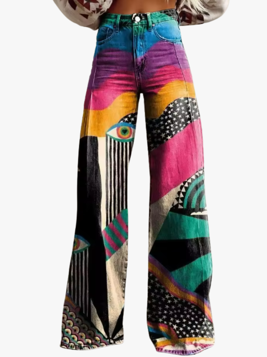 MOREAU LYON | PANTALON ÉVASÉ GRAPHIQUE POUR FEMMES