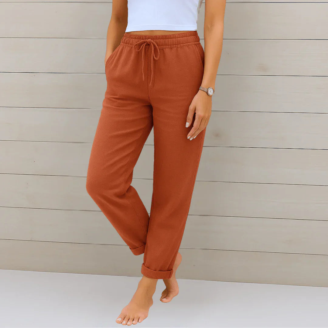 MOREAU LYON | PANTALON EN LIN EXTENSIBLE POUR FEMMES
