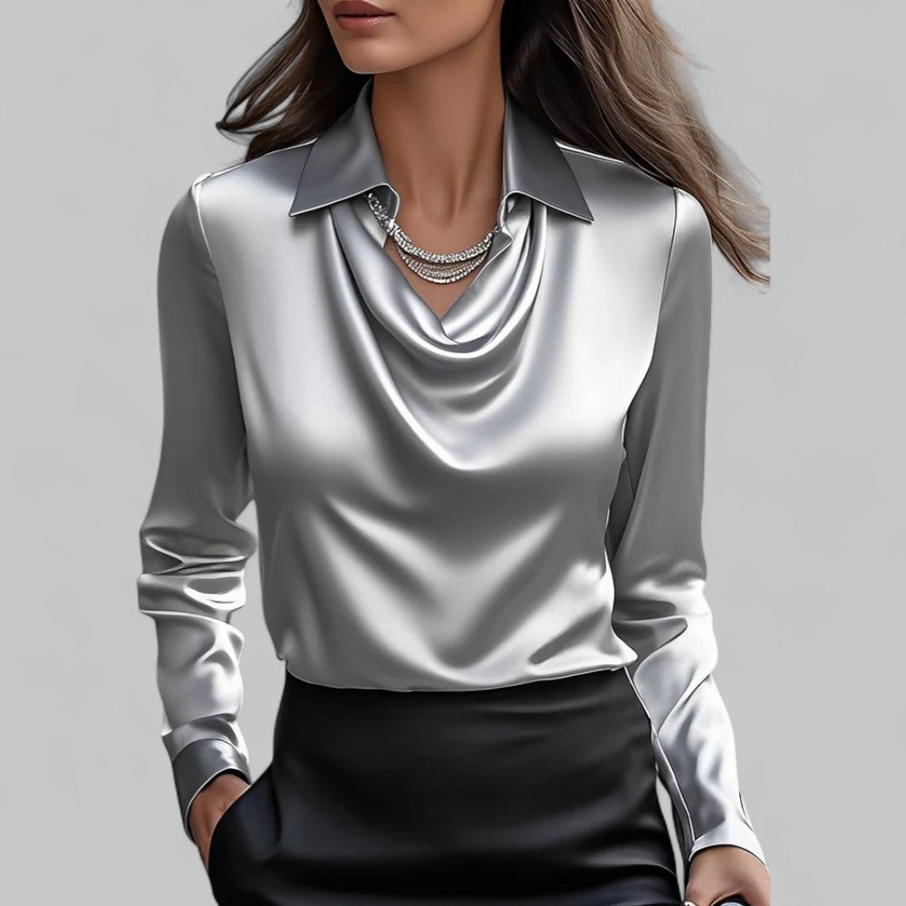 MOREAU LYON | BLOUSE EN SATIN DRAPÉE POUR FEMMES