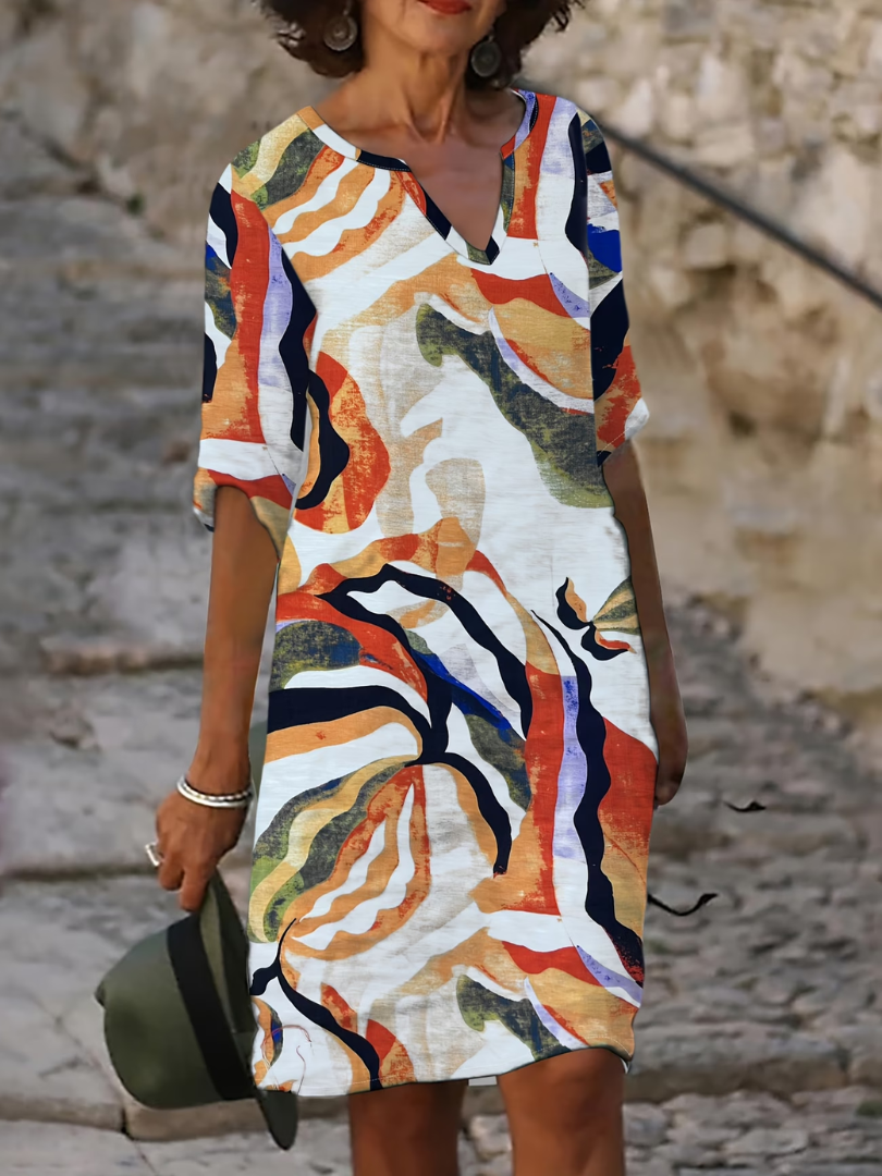 MOREAU LYON | ROBE IMPRIMÉE ABSTRAITE POUR FEMMES