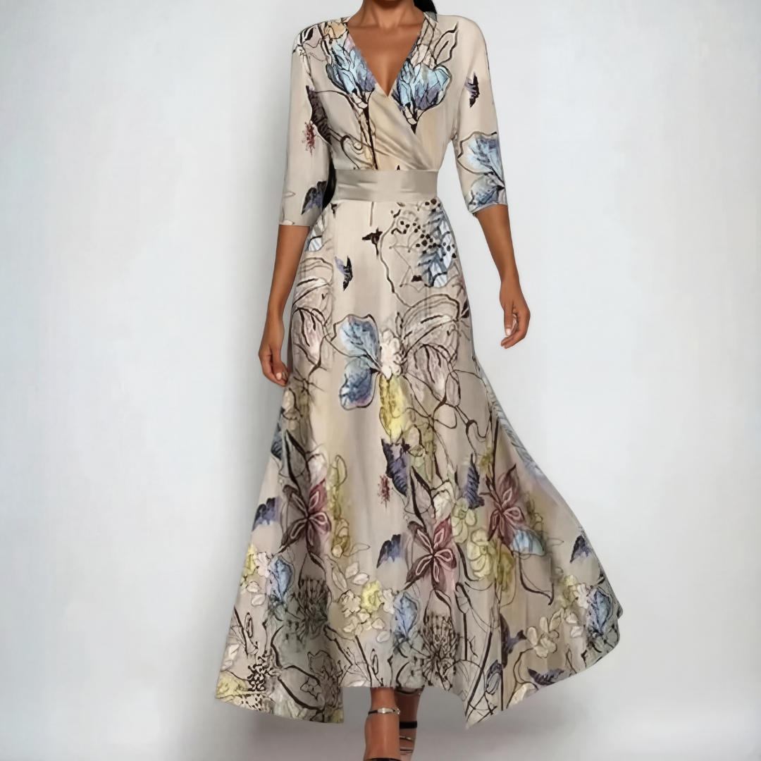 MOREAU LYON | ROBE MIDI CACHE-CŒUR À COL EN V POUR FEMMES