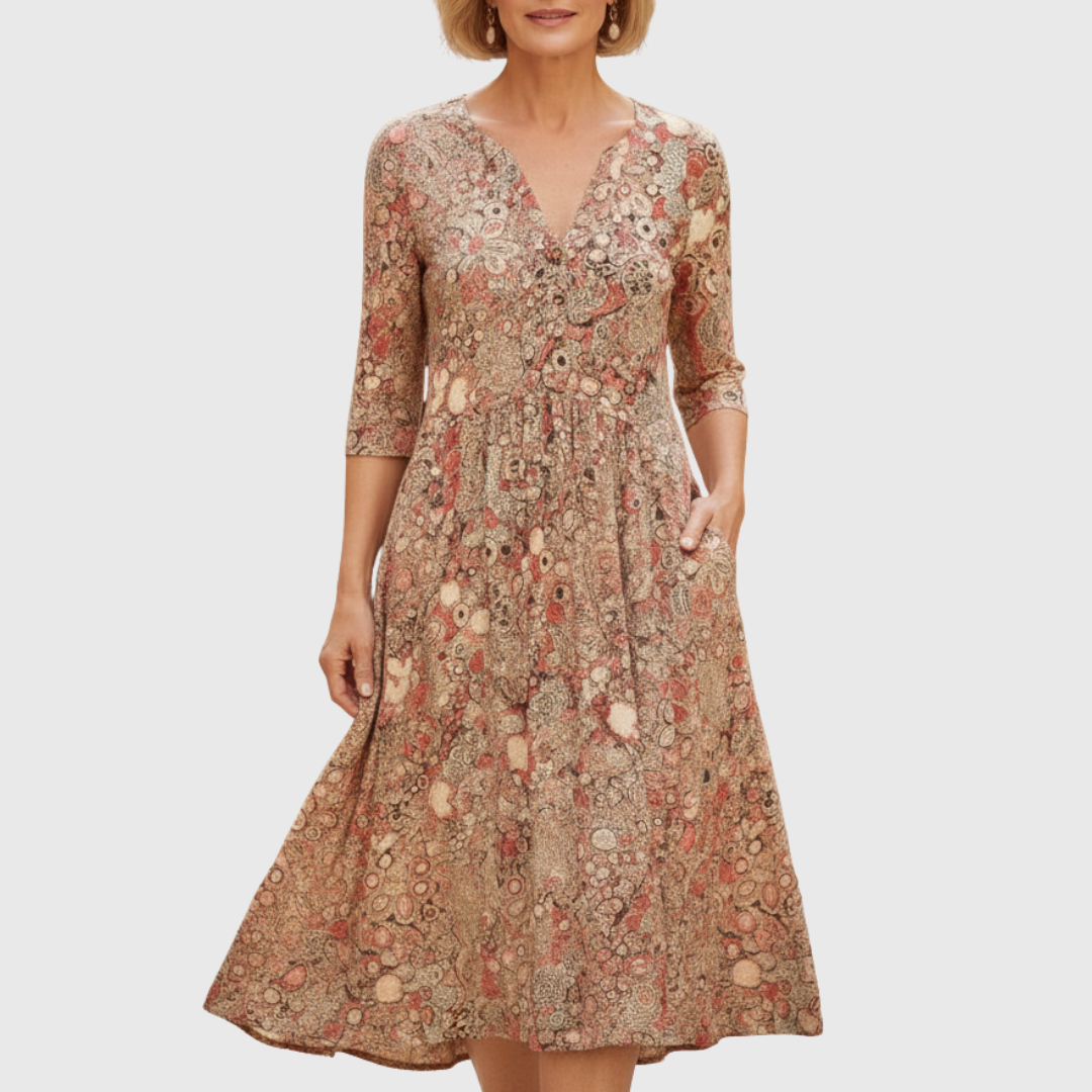 MOREAU LYON | ROBE MIDI À COL EN V POUR FEMMES