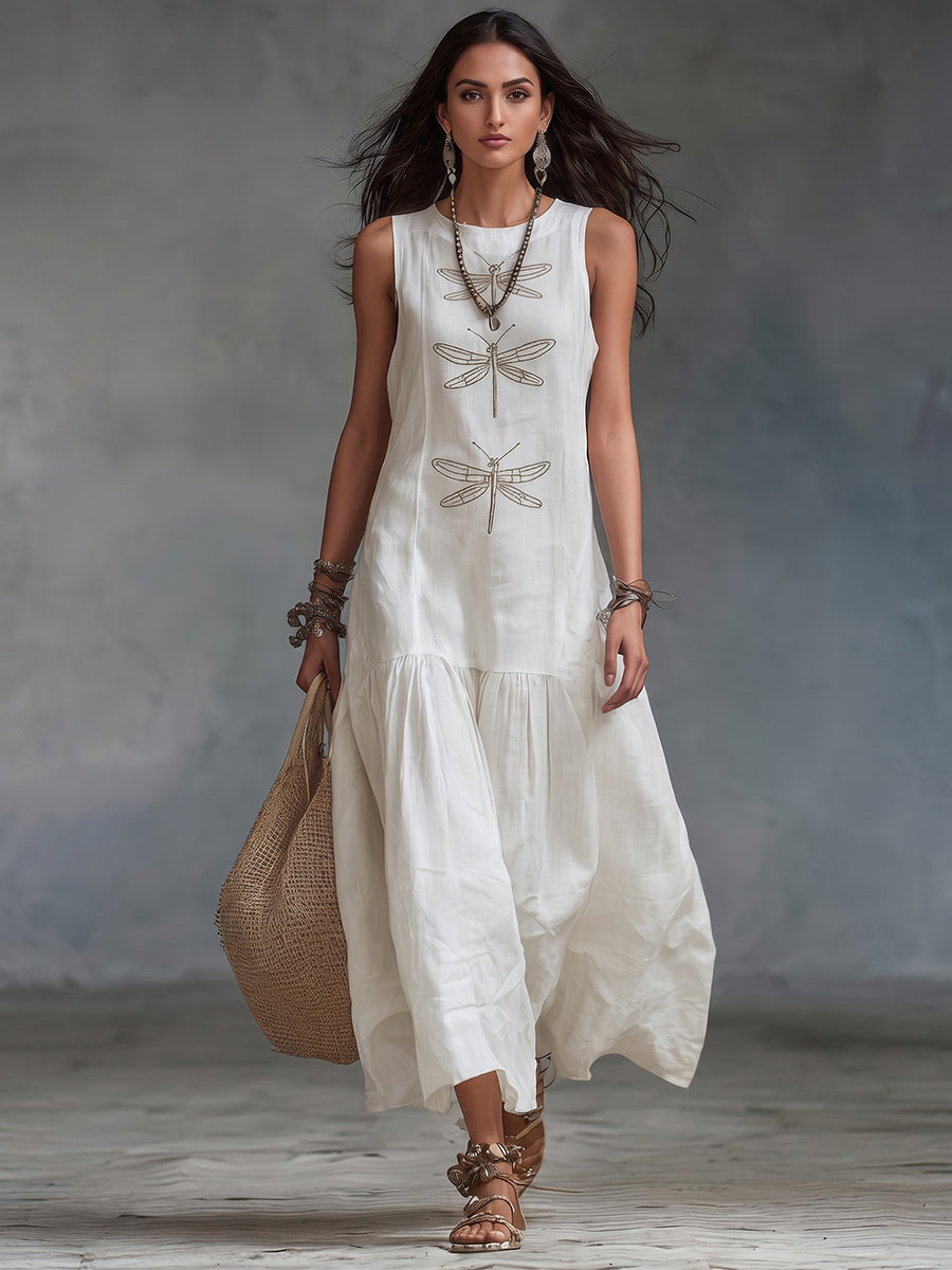 MOREAU LYON | CHIC ROBE MAXI SANS MANCHES POUR FEMMES