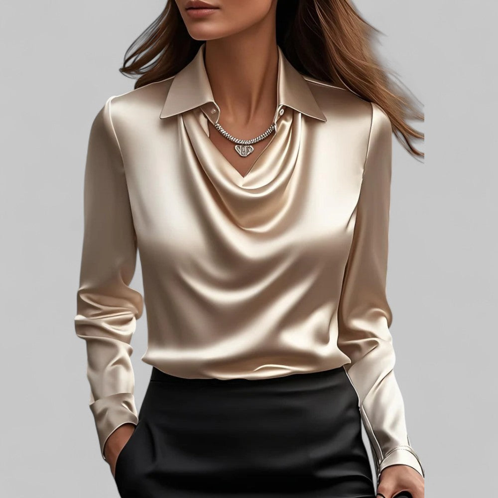 MOREAU LYON | BLOUSE EN SATIN DRAPÉE POUR FEMMES