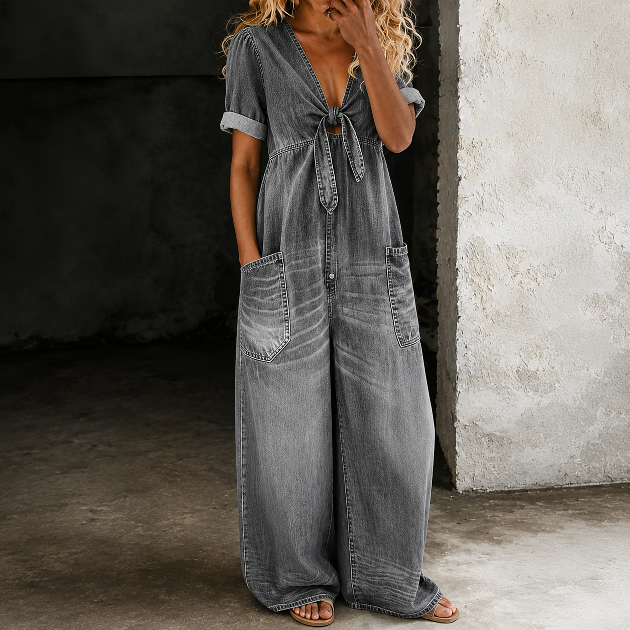 MOREAU LYON | SALOPETTE EN DENIM À JAMBES LARGES POUR FEMMES