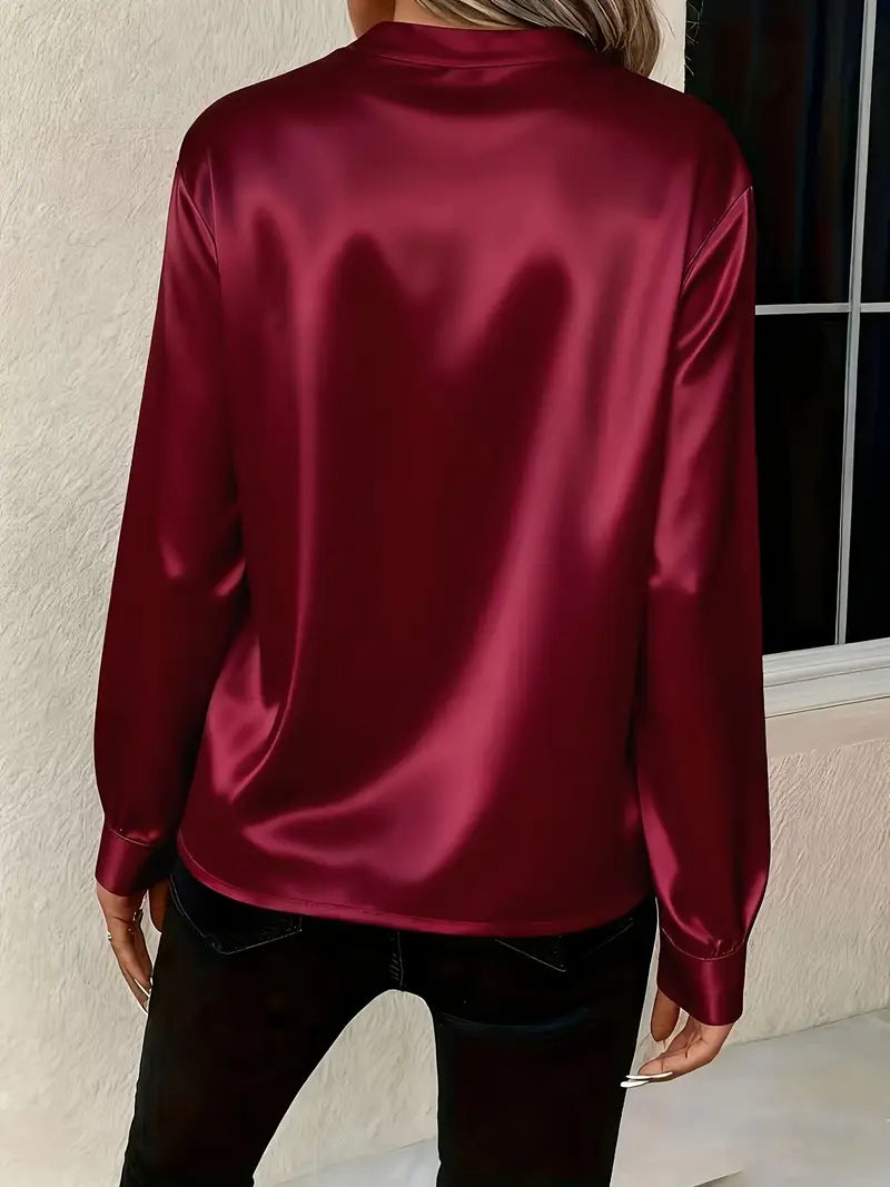 MOREAU LYON | BLOUSE SATINÉE COL V POUR FEMMES