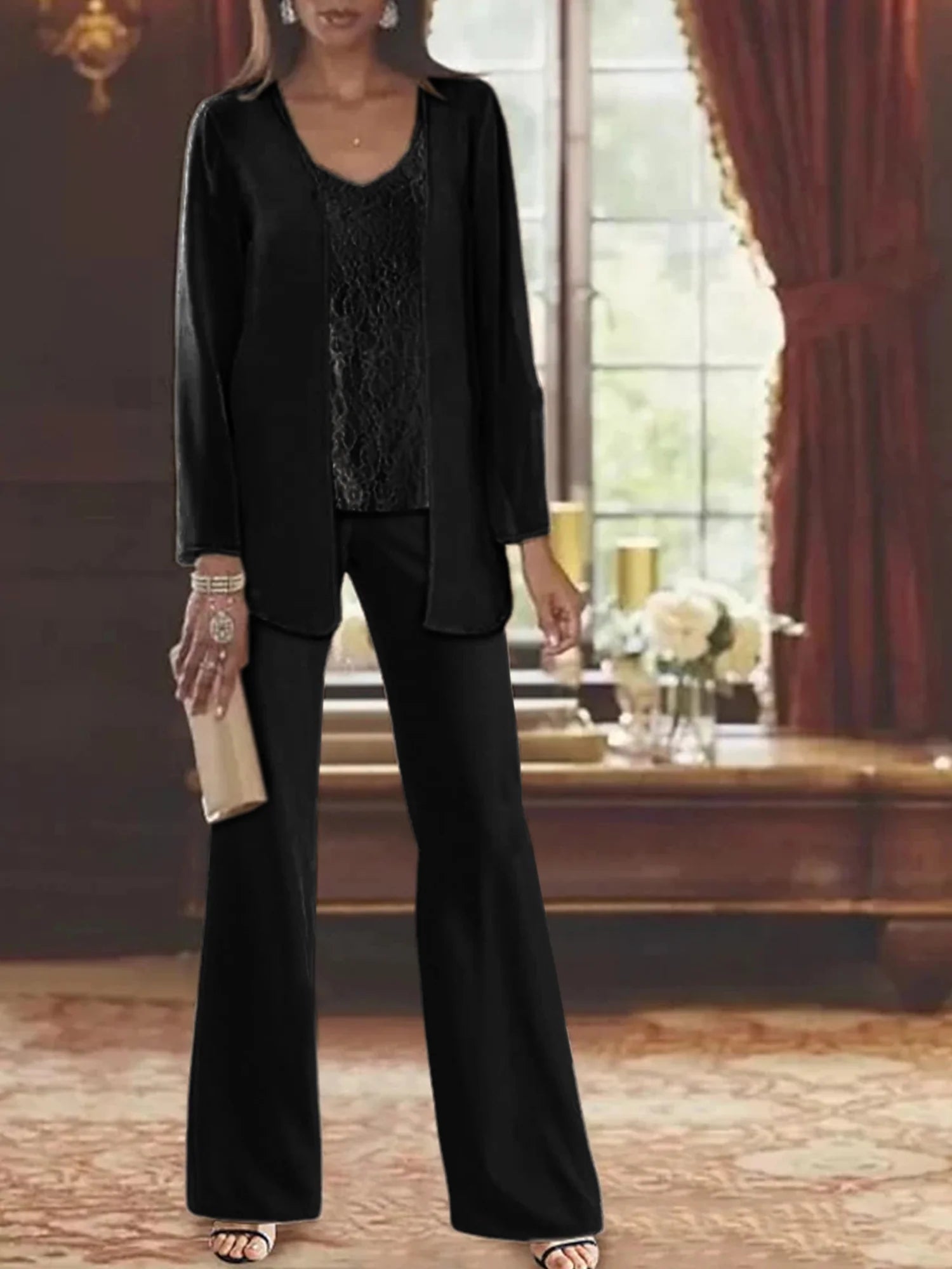 MOREAU LYON | CHIC ENSEMBLE PANTALON EN MOUSSELINE POUR FEMME