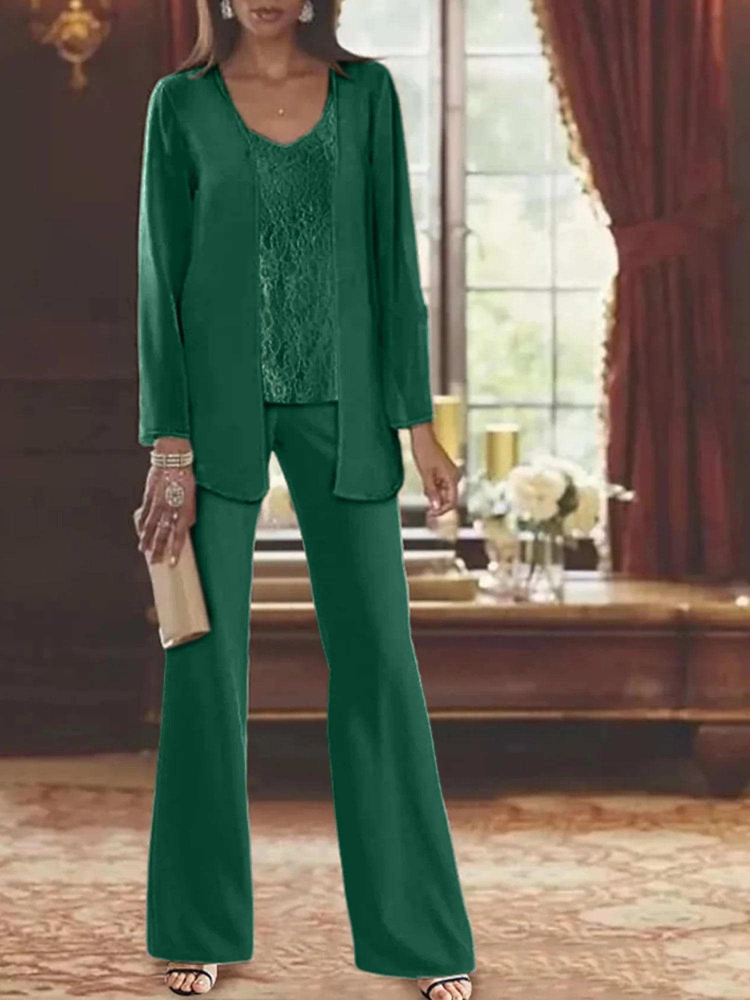 MOREAU LYON | CHIC ENSEMBLE PANTALON EN MOUSSELINE POUR FEMME