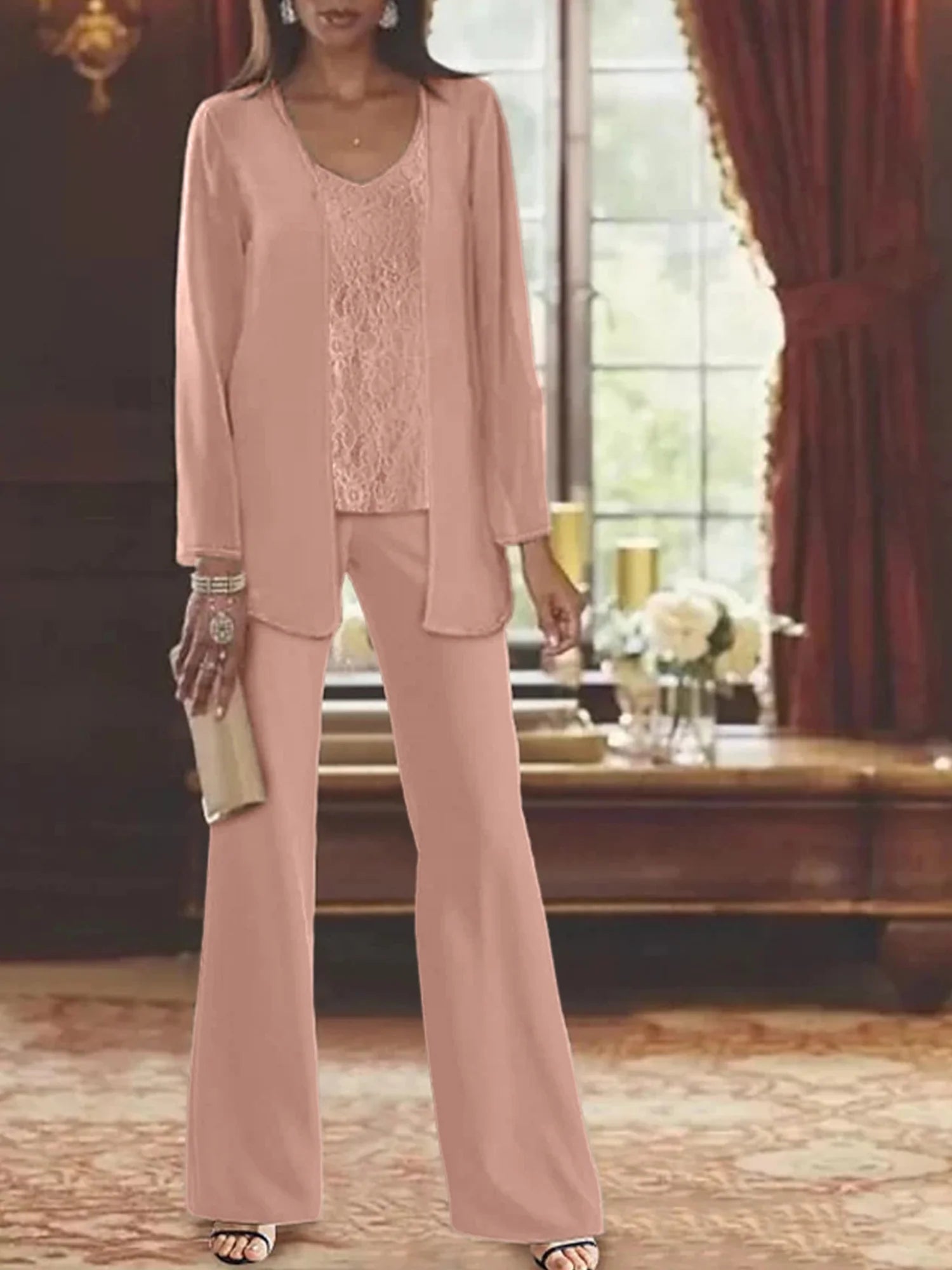 MOREAU LYON | CHIC ENSEMBLE PANTALON EN MOUSSELINE POUR FEMME