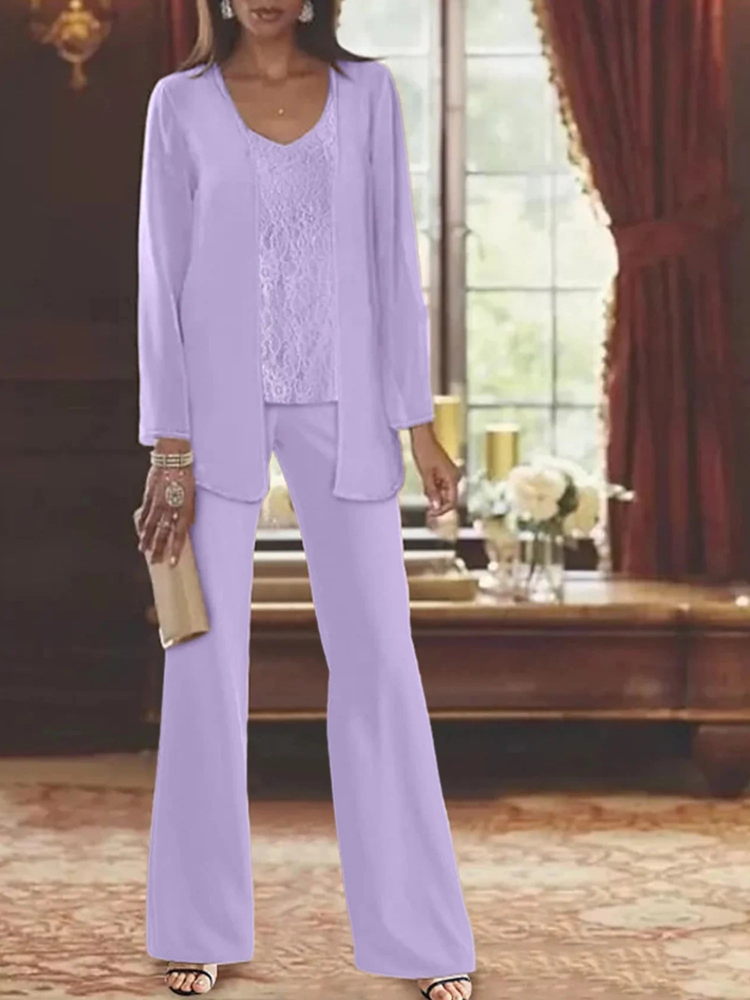 MOREAU LYON | CHIC ENSEMBLE PANTALON EN MOUSSELINE POUR FEMME