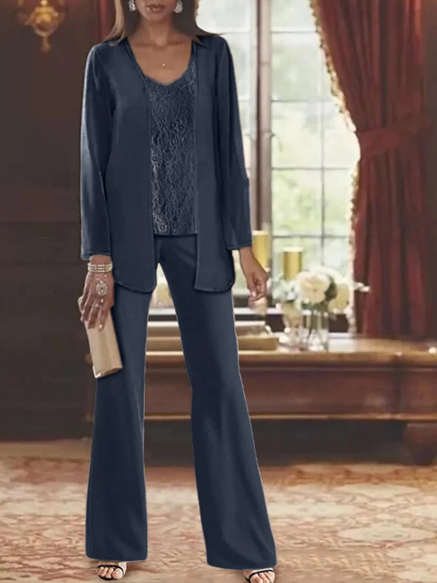 MOREAU LYON | CHIC ENSEMBLE PANTALON EN MOUSSELINE POUR FEMME