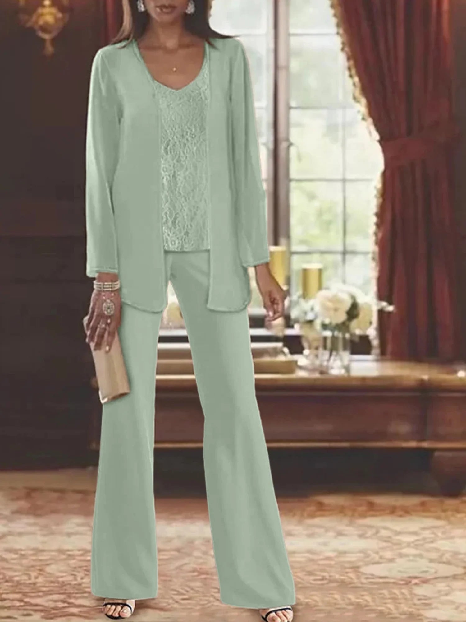 MOREAU LYON | CHIC ENSEMBLE PANTALON EN MOUSSELINE POUR FEMME