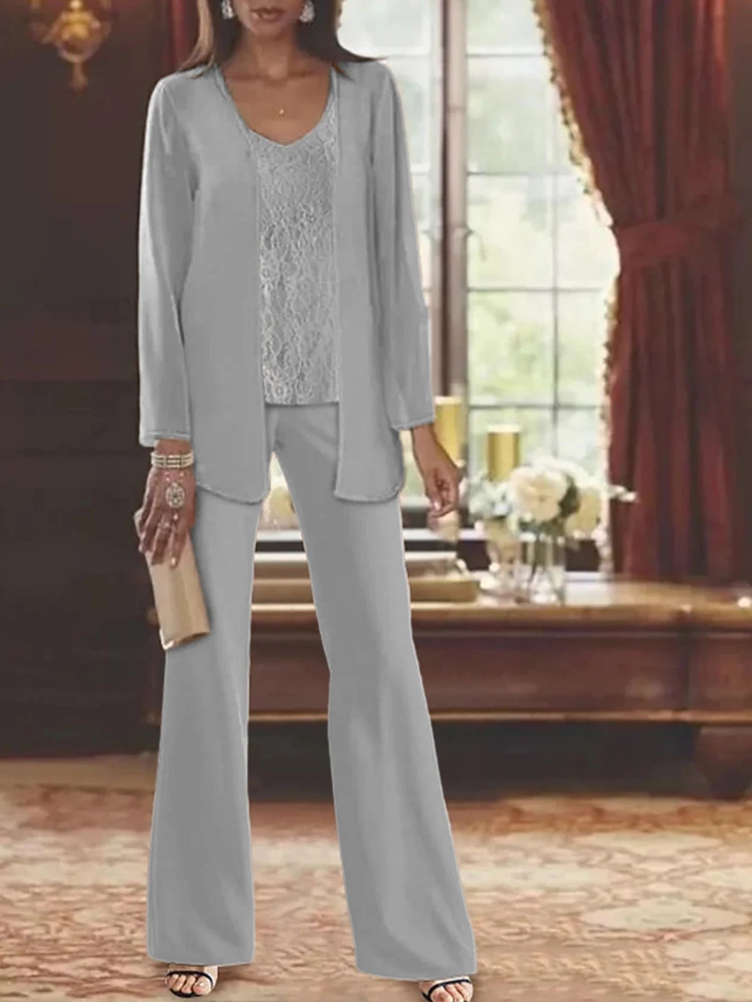 MOREAU LYON | CHIC ENSEMBLE PANTALON EN MOUSSELINE POUR FEMME