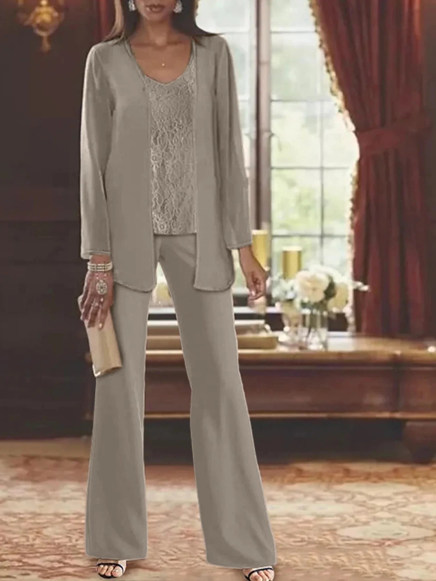 MOREAU LYON | CHIC ENSEMBLE PANTALON EN MOUSSELINE POUR FEMME