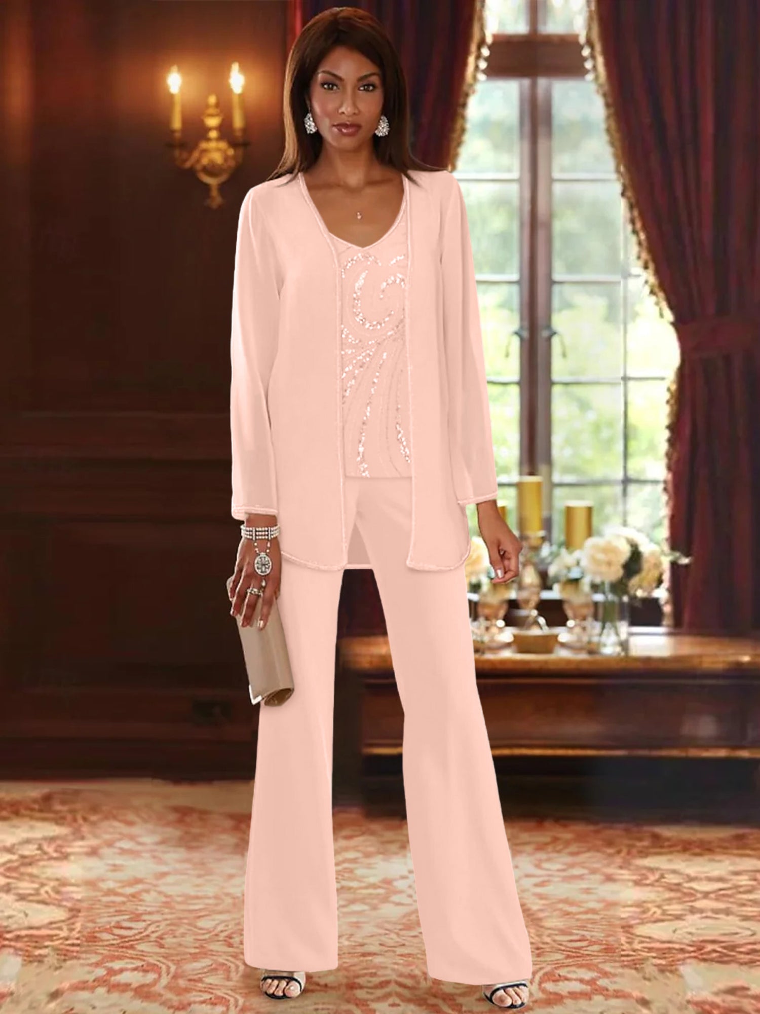 MOREAU LYON | PANTALON CHIFFON ENSEMBLES ÉLÉGANTE POUR FEMMES