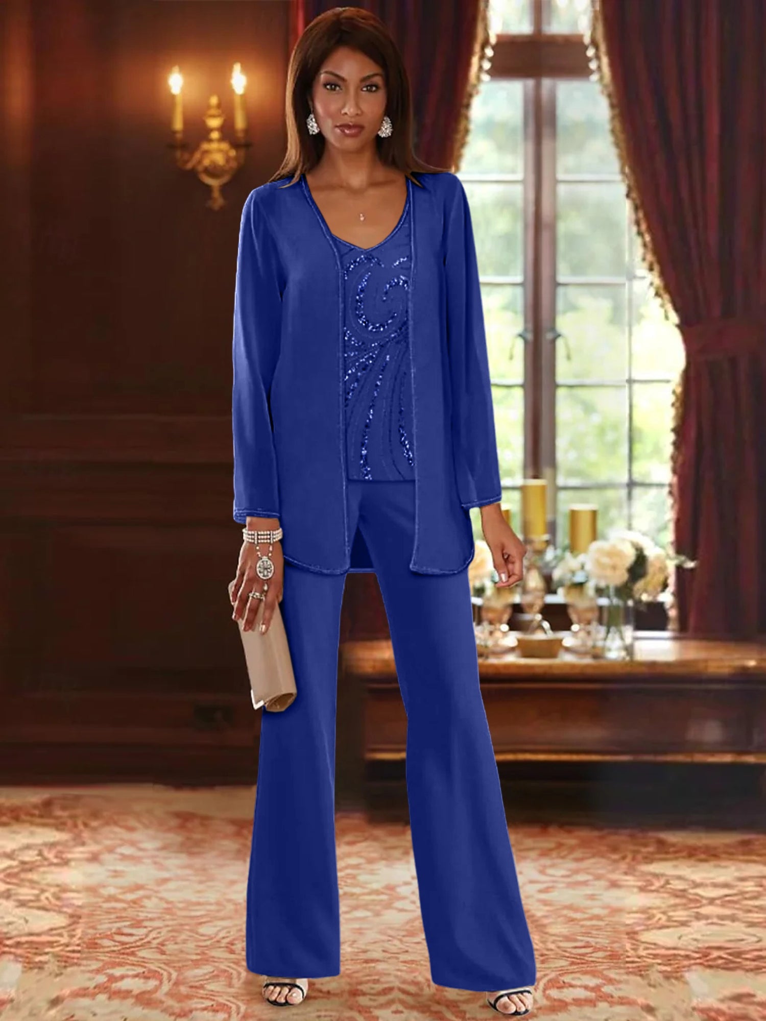 MOREAU LYON | PANTALON CHIFFON ENSEMBLES ÉLÉGANTE POUR FEMMES