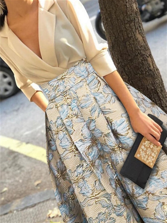 MOREAU LYON | ÉLÉGANTE ROBE MAXI FLORALE POUR FEMMES