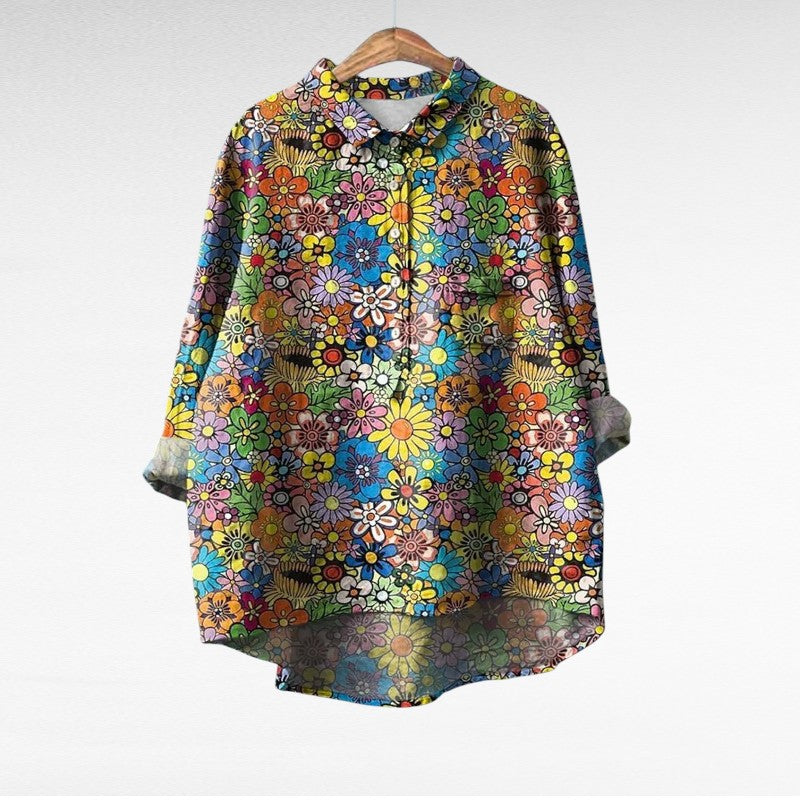 MOREAU LYON | BLOUSE FLEURS COLORÉES POUR FEMMES