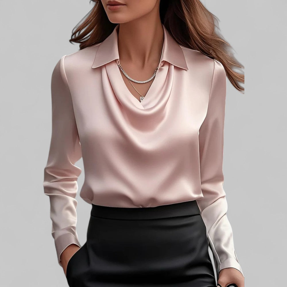 MOREAU LYON | BLOUSE EN SATIN DRAPÉE POUR FEMMES