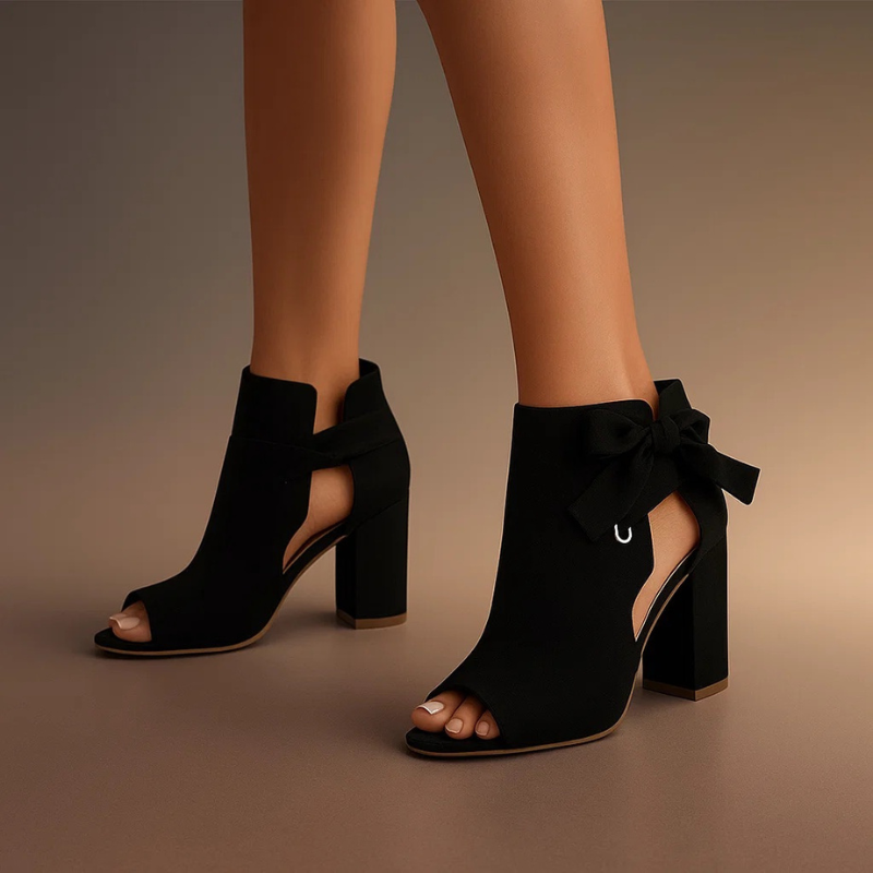 MOREAU LYON | TALON BLOC PEEP-TOE EN DAIM POUR FEMME