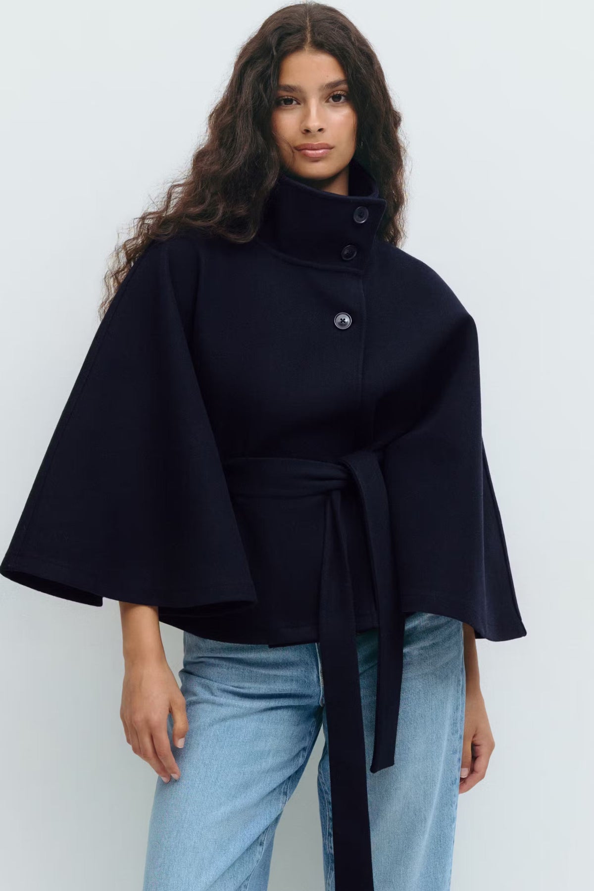 MOREAU LYON | MANTEAU CAPE À CEINTURE POUR FEMMES