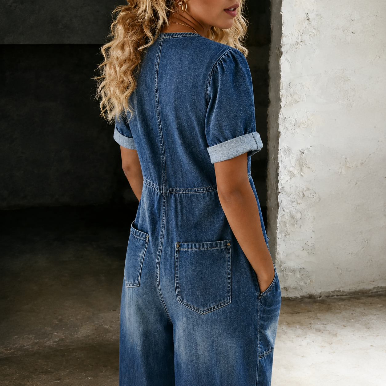 MOREAU LYON | SALOPETTE EN DENIM À JAMBES LARGES POUR FEMMES