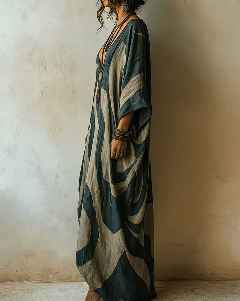MOREAU LYON | ROBE MAXI ABSTRAITE POUR FEMMES