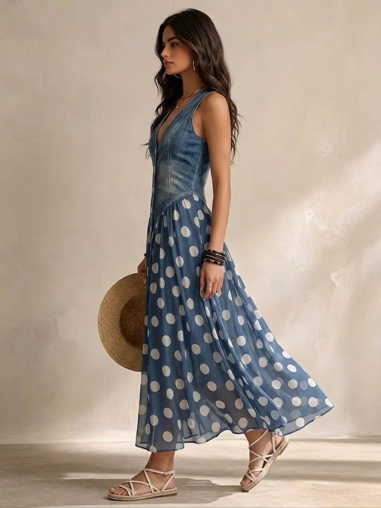 MOREAU LYON | ROBE MIDI À POIS POUR FEMMES