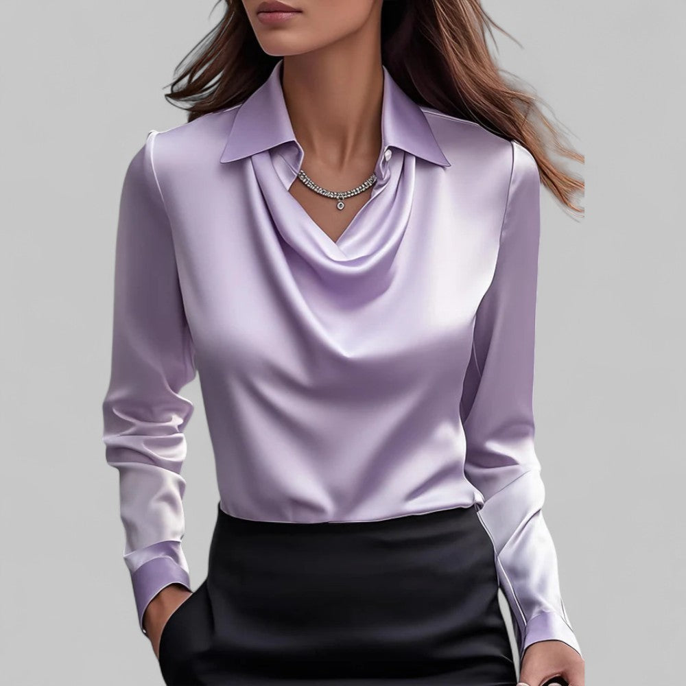 MOREAU LYON | BLOUSE EN SATIN DRAPÉE POUR FEMMES