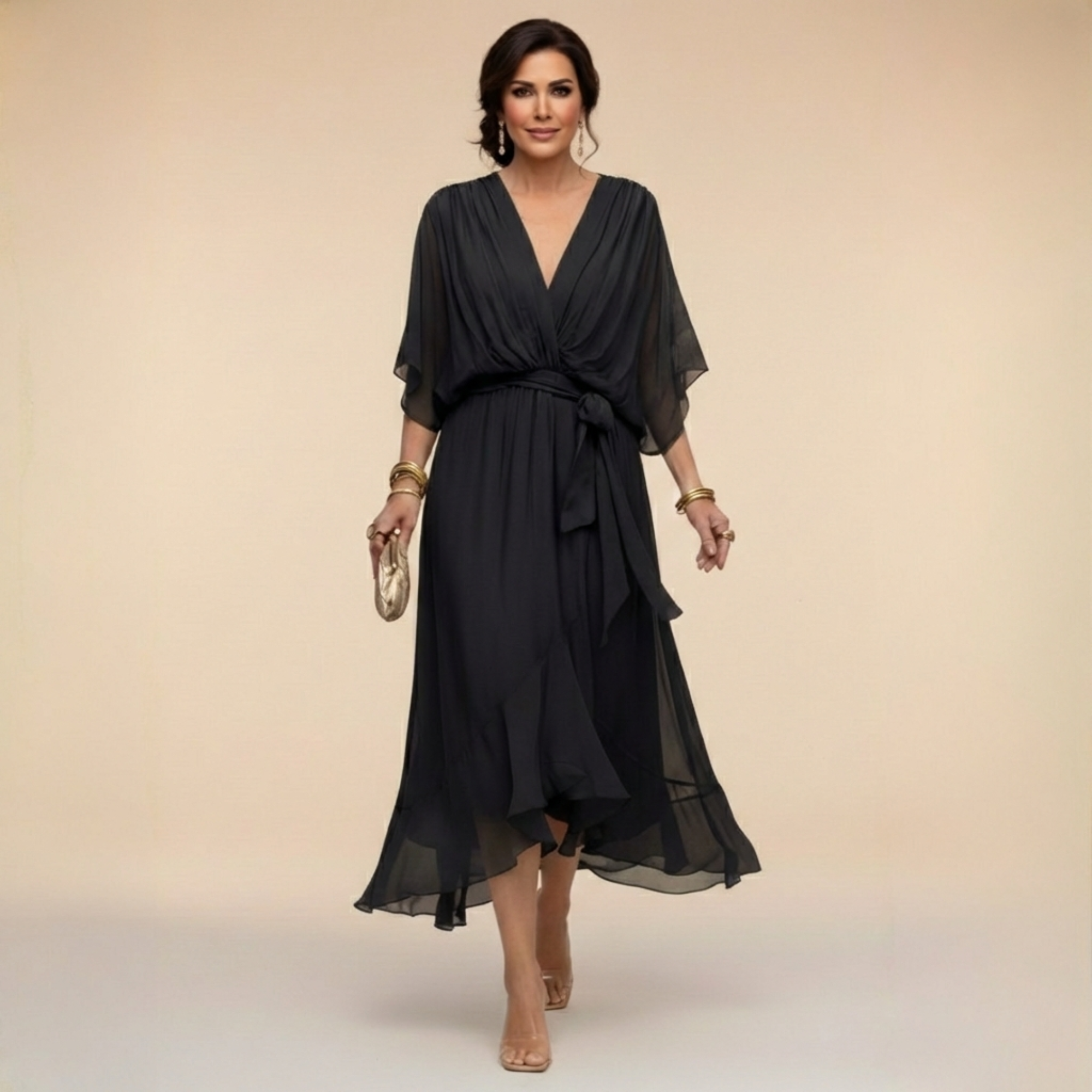 MOREAU LYON | ROBE FLUIDE EN CHIFFON POUR FEMMES