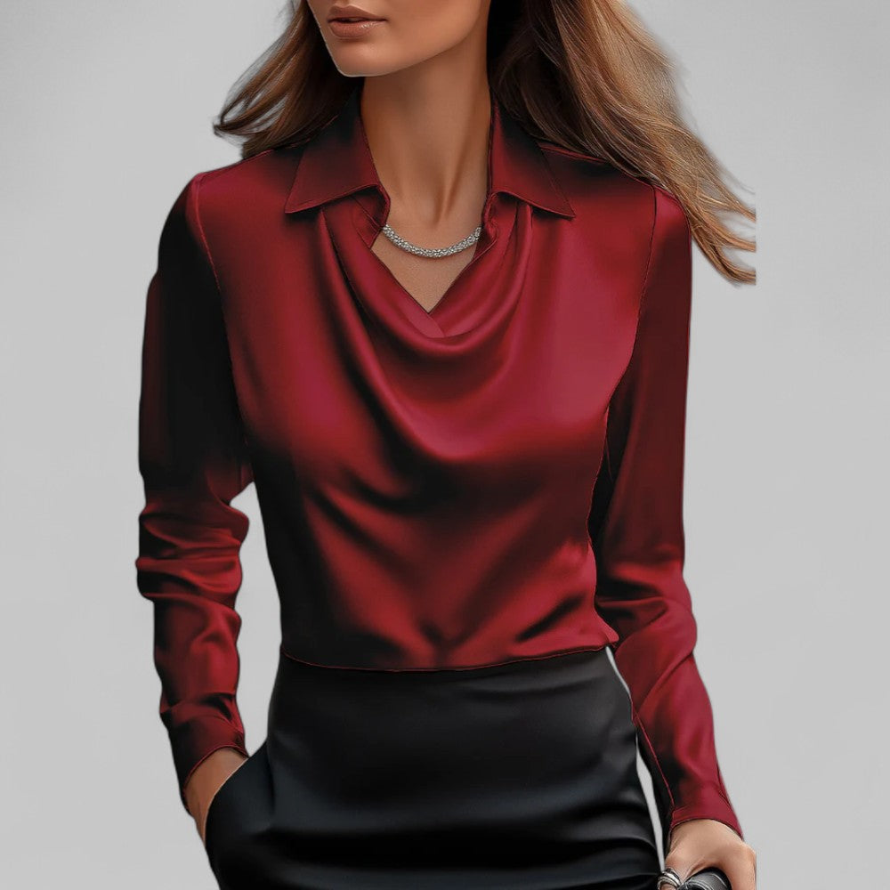 MOREAU LYON | BLOUSE EN SATIN DRAPÉE POUR FEMMES