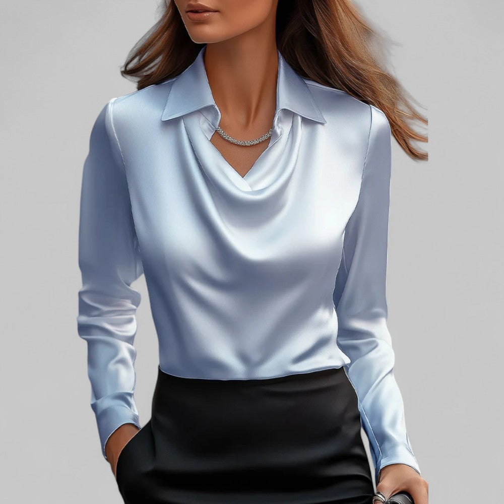 MOREAU LYON | BLOUSE EN SATIN DRAPÉE POUR FEMMES