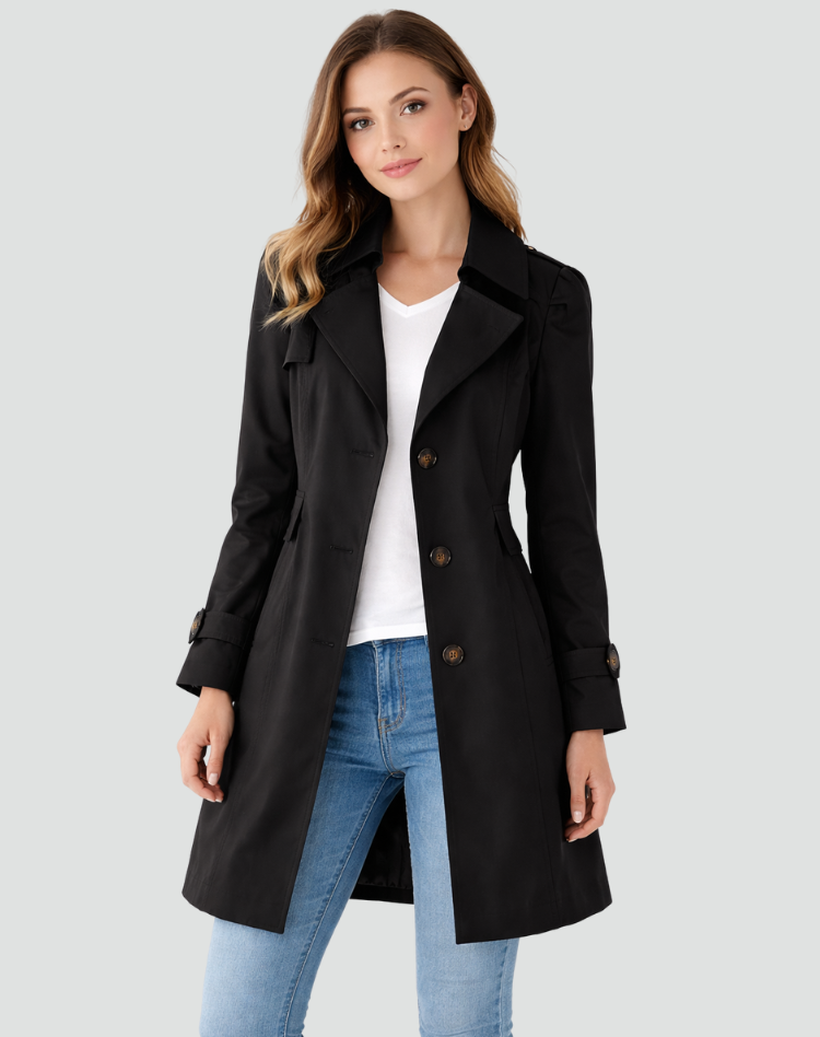 MOREAU LYON | TRANCHÉE MANTEAU CLASSIQUE À REVERS POUR FEMMES