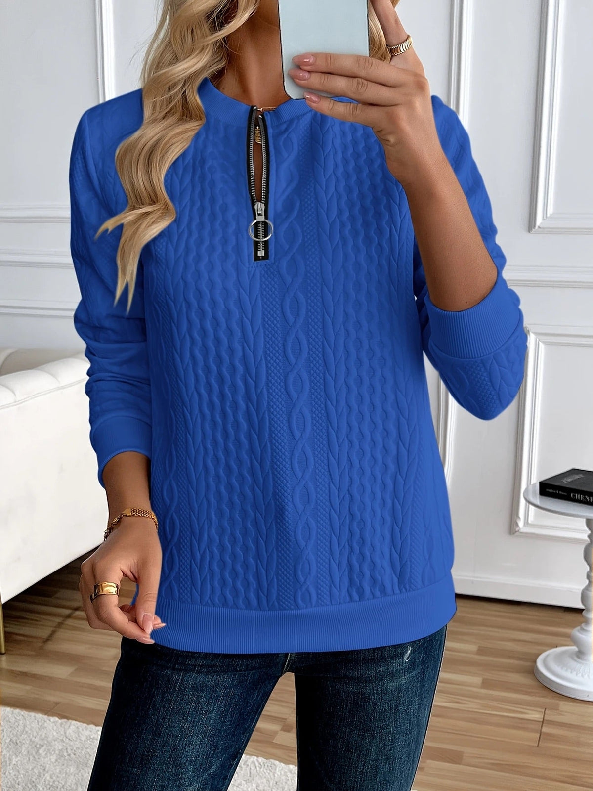 MOREAU LYON | SWEAT TEXTURÉ ZIPPÉ POUR FEMMES