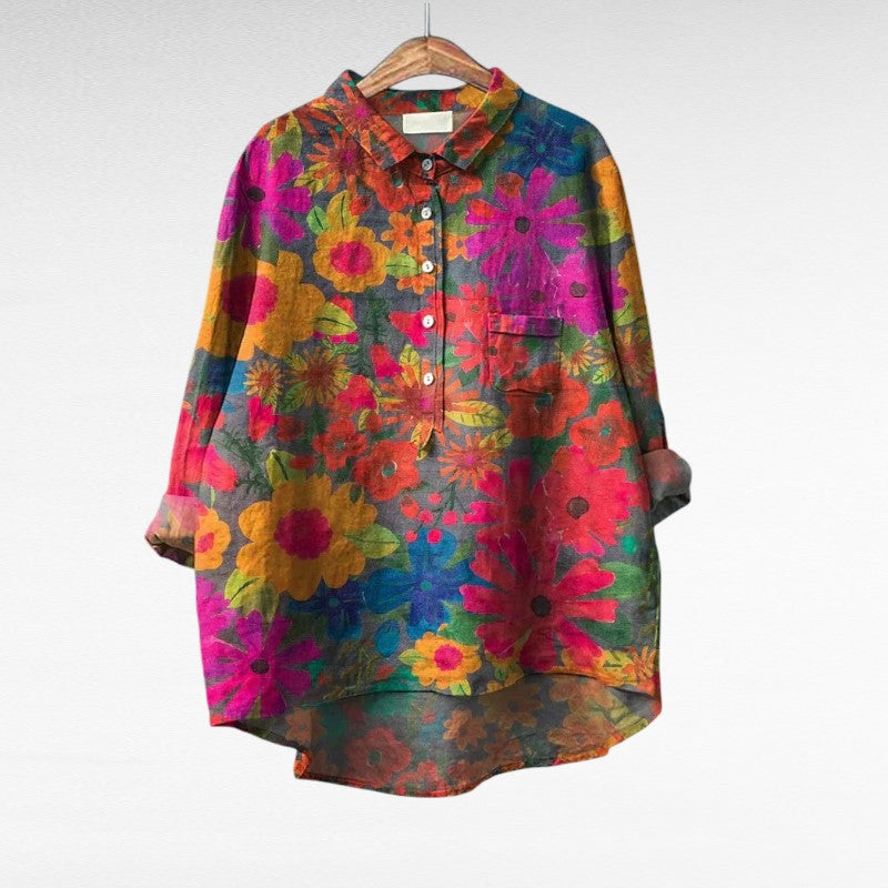 MOREAU LYON | CHEMISIER FLORAL COLORÉ POUR FEMMES