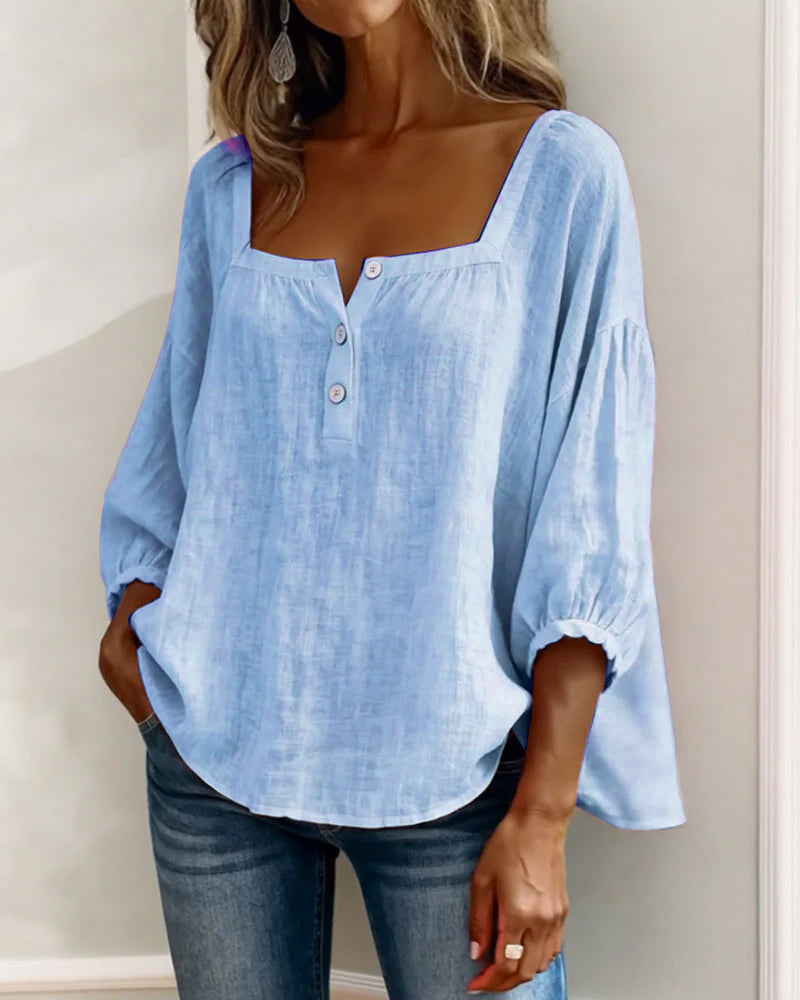 MOREAU LYON | BLOUSE À COL CARRE POUR FEMMES