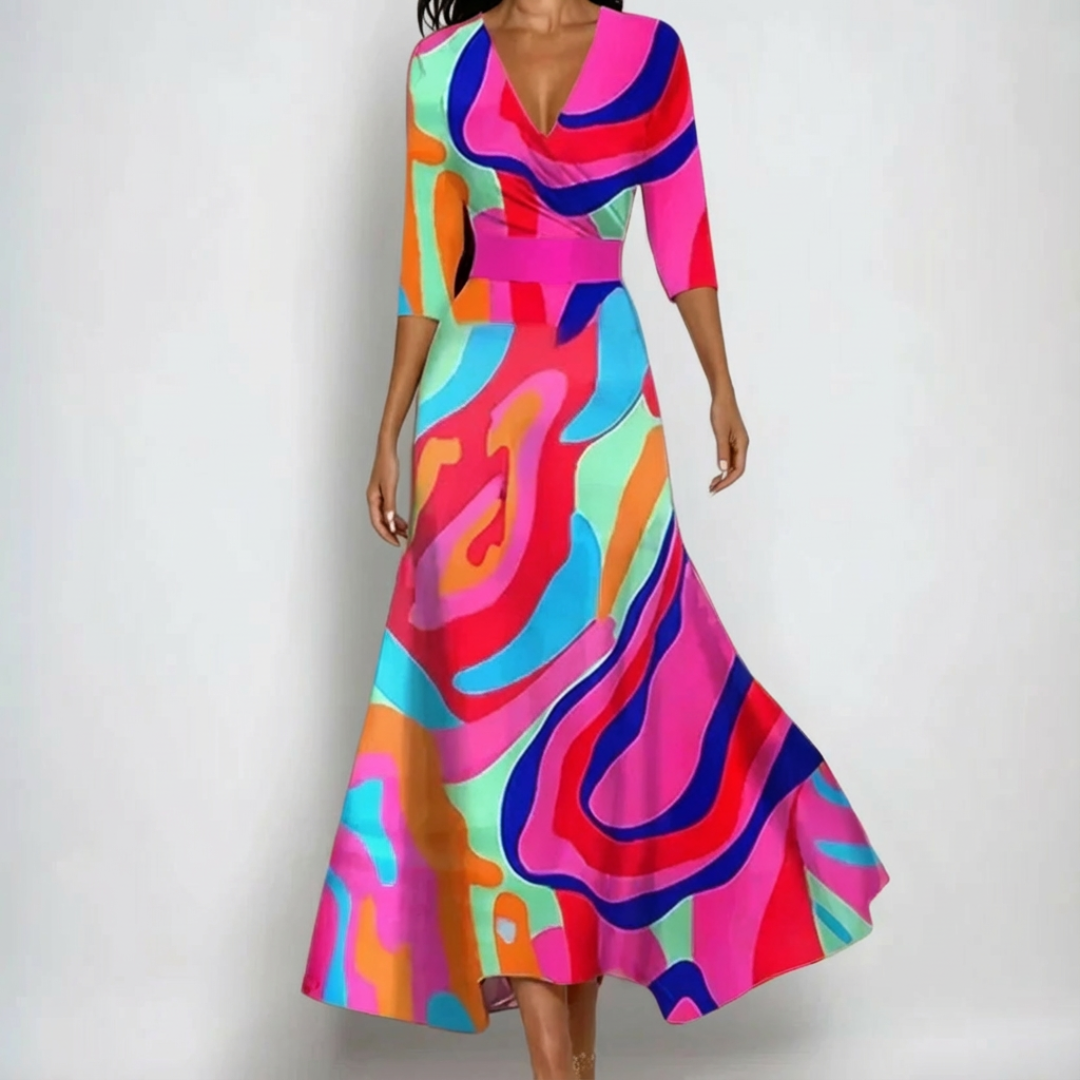 MOREAU LYON | ROBE MIDI CACHE-CŒUR À COL EN V POUR FEMMES