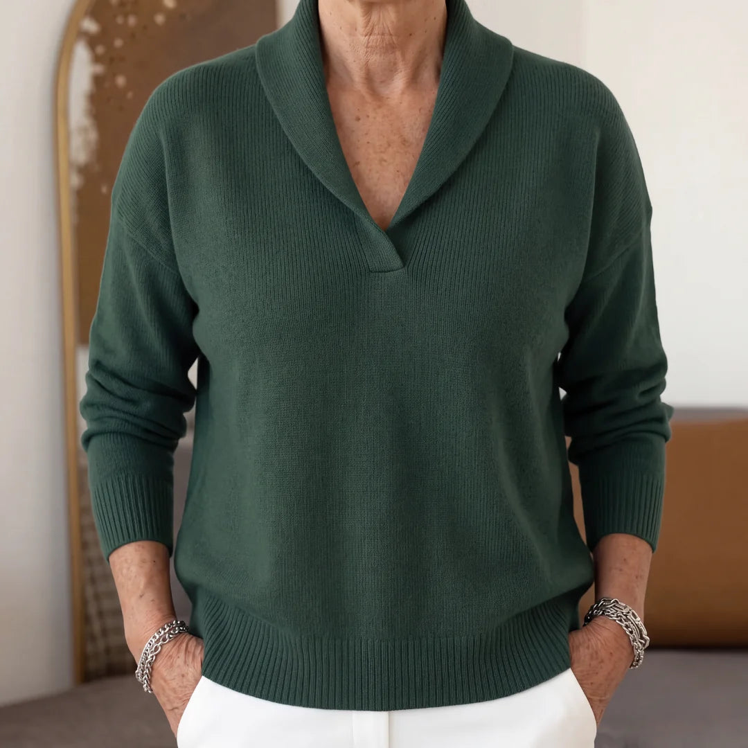 MOREAU LYON | PULL DRAPÉ À COL EN V POUR FEMMES