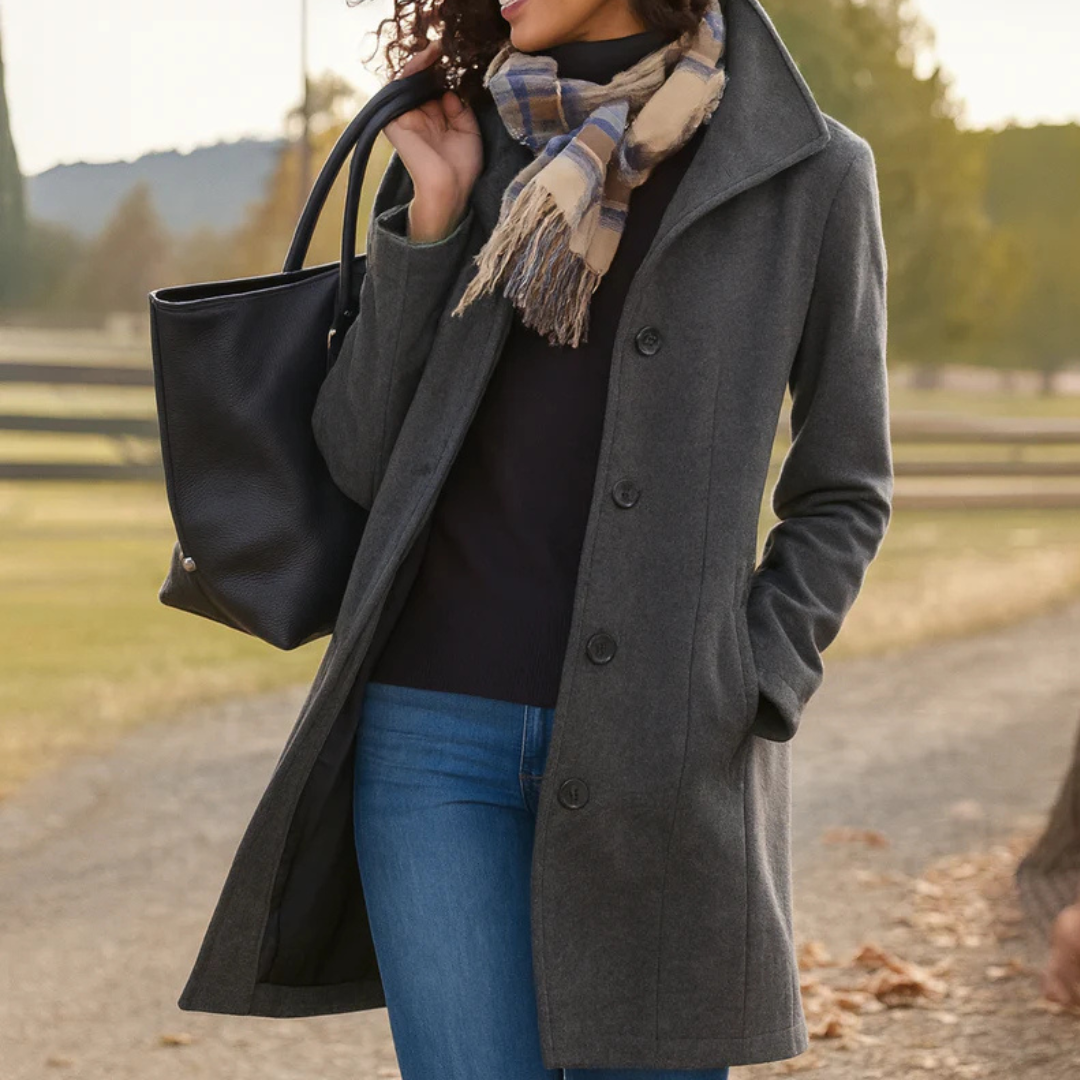 MOREAU LYON | MANTEAU EN LAINE À COUPE DROITE POUR FEMMES