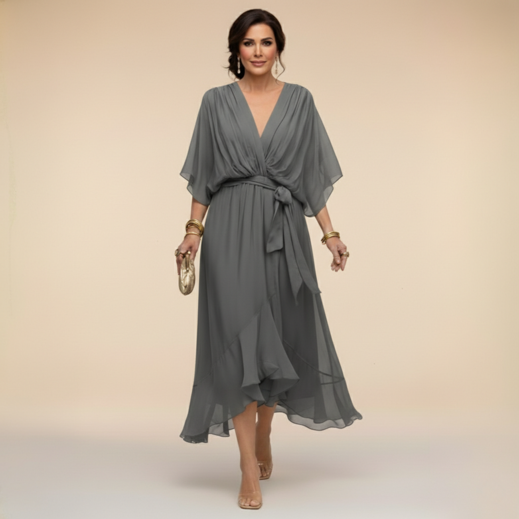 MOREAU LYON | ROBE FLUIDE EN CHIFFON POUR FEMMES