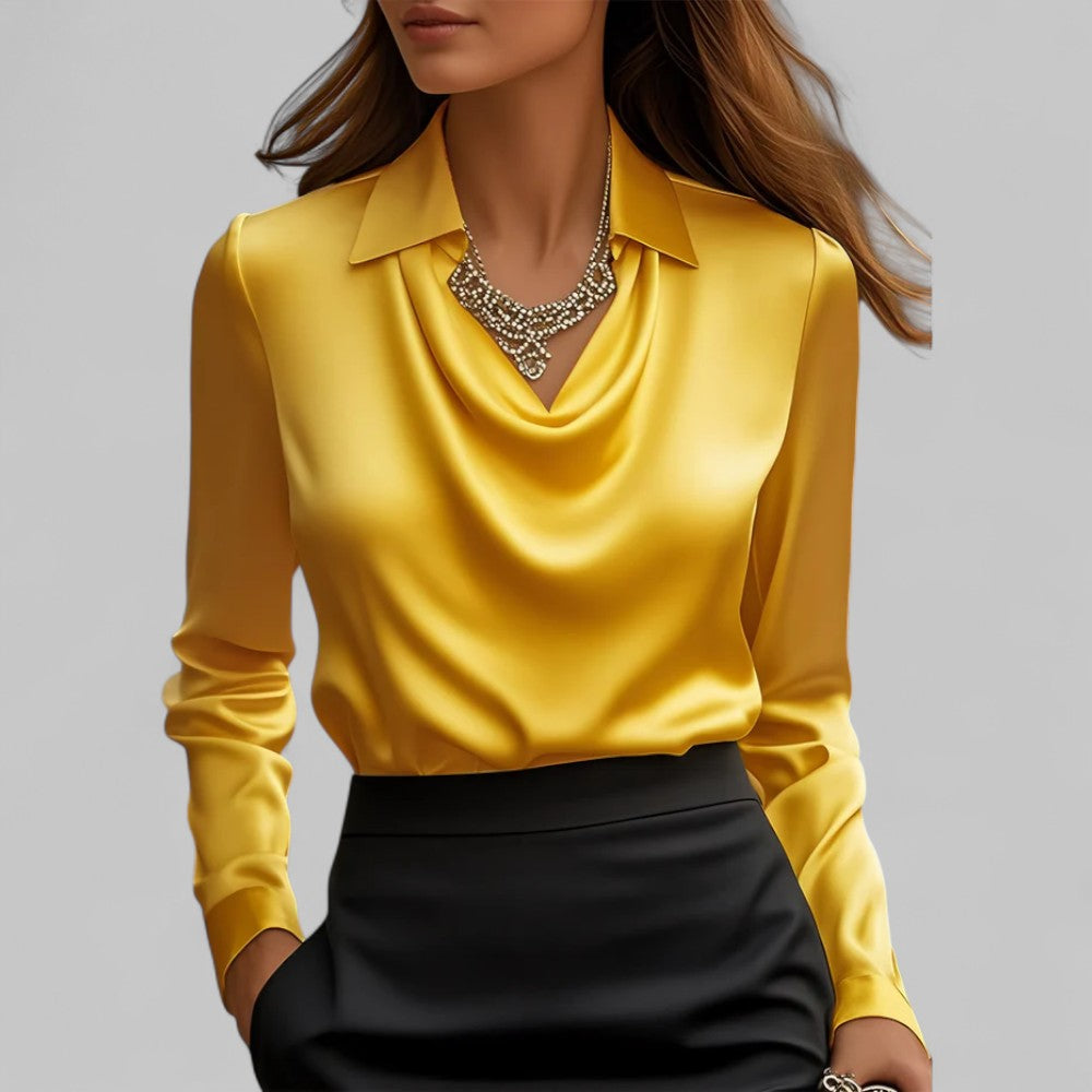 MOREAU LYON | BLOUSE EN SATIN DRAPÉE POUR FEMMES