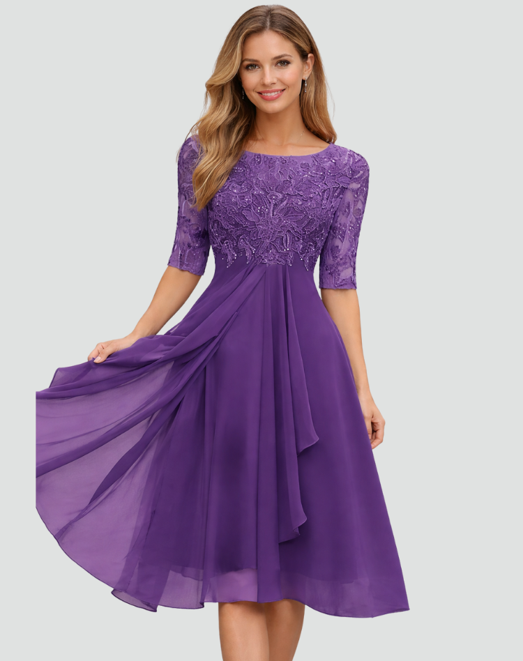 MOREAU LYON | ROBE MIDI EN TULLE À DENTELLE POUR FEMMES