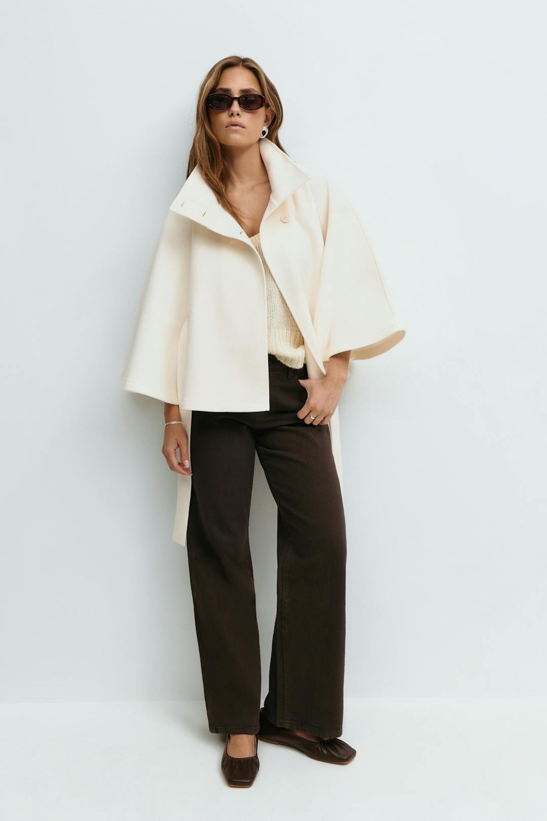 MOREAU LYON | MANTEAU CAPE À CEINTURE POUR FEMMES