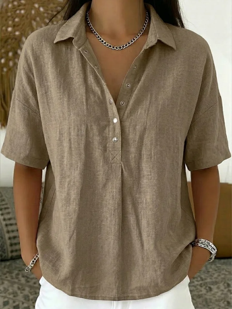 MOREAU LYON | BLOUSE CLASSIQUE À COL EN V POUR FEMME